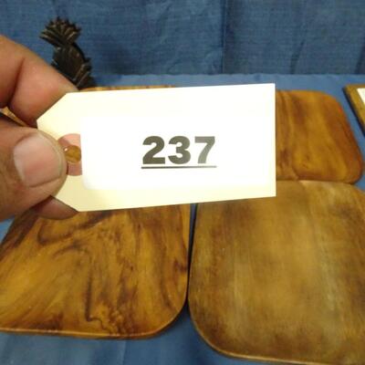 LOT 237. WOOD PLATES AND DECOR