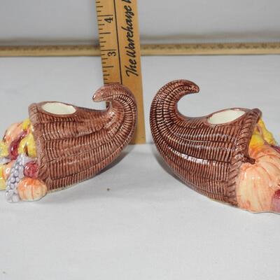 Cornucopia candle stick holders