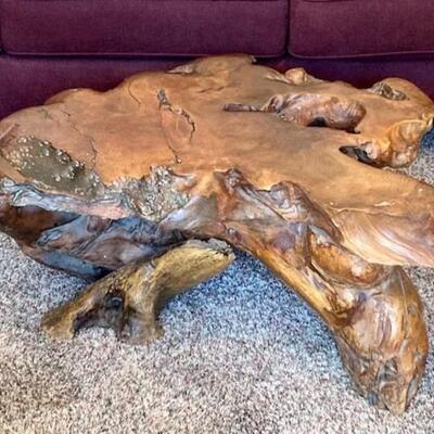 Vintage Burl Wood Coffee Table