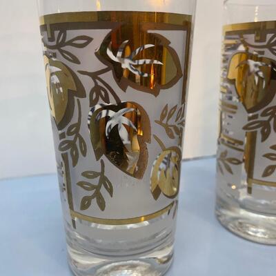 Set of 3 Bar Glasses /Gold Vintage Culver?