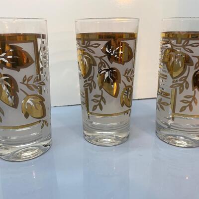 Set of 3 Bar Glasses /Gold Vintage Culver?