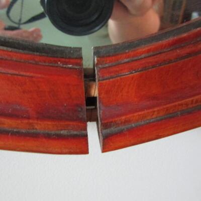 Shield Shaped Wood Framed Wall Mirror