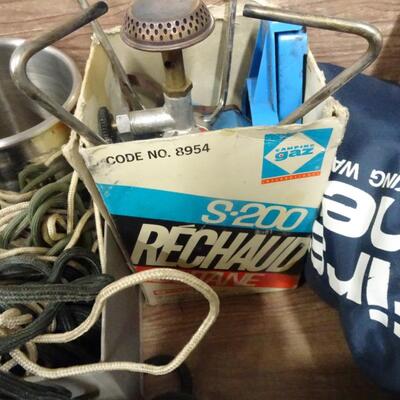 LOT 245. TRUNK WITH CAMPING GEAR