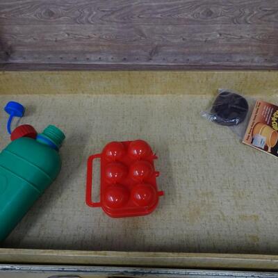LOT 245. TRUNK WITH CAMPING GEAR