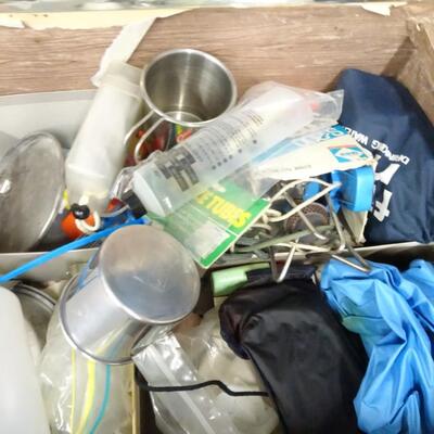 LOT 245. TRUNK WITH CAMPING GEAR