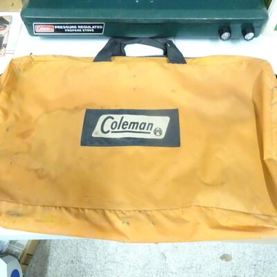 LOT 246. COLEMAN STOVE, CAMPING COOK SET AND COLEMAN LANTERN