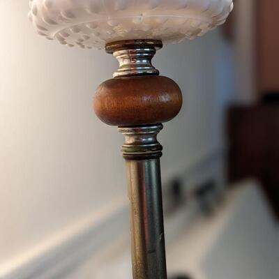 Rare Vintage Milk Glass Floor Lamp, Exc Condition