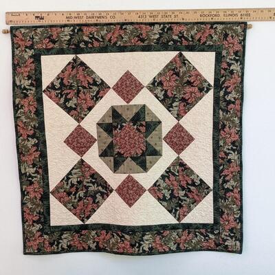 Pink and Green Flowered Wall Quilt