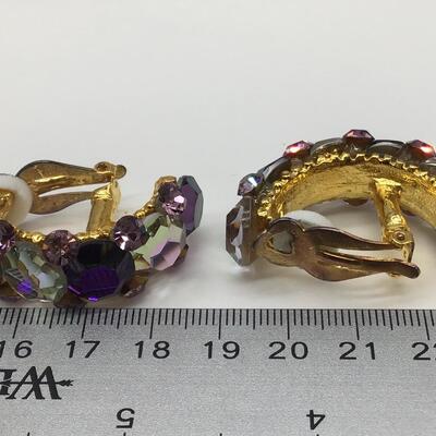 Vintage Purple Glass Earrings