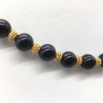 Beautiful Black and Gold tone Fashion Necklace