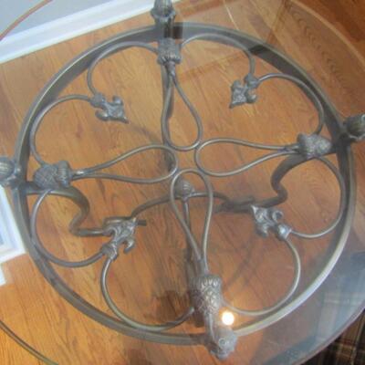 Accent/Side Table- Wrought Metal with Glass Top
