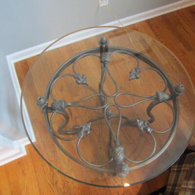 Accent/Side Table- Wrought Metal with Glass Top