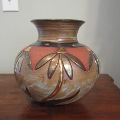 Glazed Pottery Vase- Signed by Artist