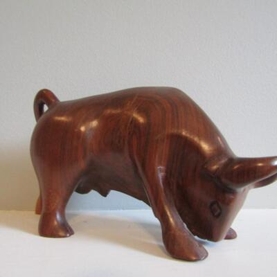Carved Wooden Bull