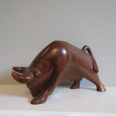 Carved Wooden Bull
