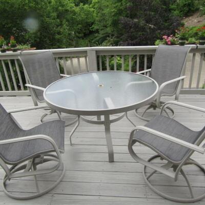 Patio Set- Table and Four Swiveling Chairs
