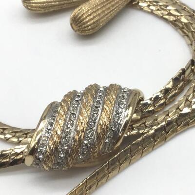Gorgeous Vintage Slider Necklace With Faux Diamonds.