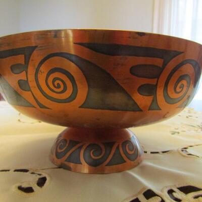 Decorative Copper Bowl from Chile