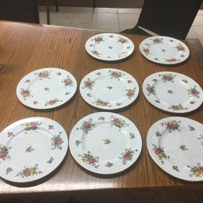 Crown Staffordshire Made in England China Plate Set of 8