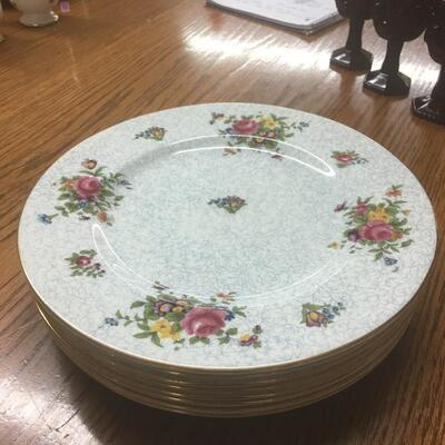 Crown Staffordshire Made in England China Plate Set of 8