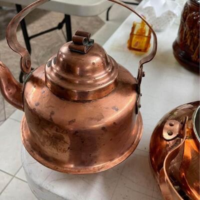 Vintage Copper Tea Kettles Lot of 5