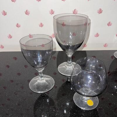 Lot 38 MCM Smokey Crystal Drink Glasses Goblets + White Wine + Brandy Made West Germany