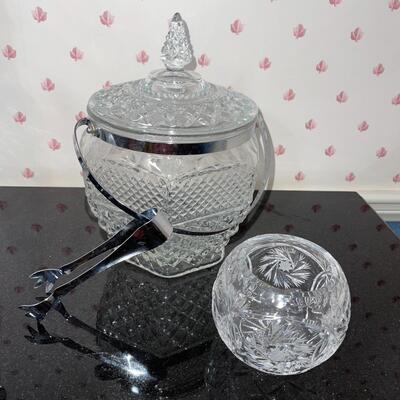 Lot 39 JG Durand 2 Crystal Champagne Flutes Ice Bucket Decanter & Brilliant Cut Crystal Bowl