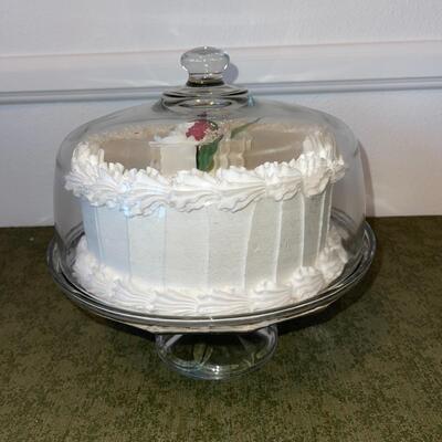 Lot 47 Contemporary Glass Covered Cake Stand
