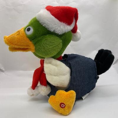 GEMMY Plush Duck in Santa Suit