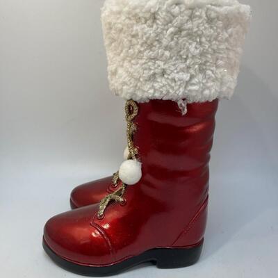 Red Christmas Holiday Light Up Santa Boots