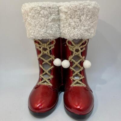 Red Christmas Holiday Light Up Santa Boots
