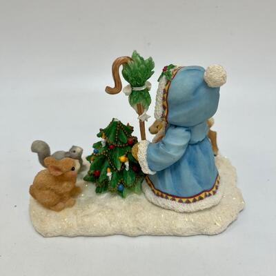 Cherished Teddies Enesco â€œFeel the Pulseâ€¦Hold the Joyâ€¦Share the Loveâ€ Olga 1996 Christmas Decor Figurine