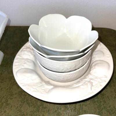 Lot 70 White Kitchen Ware Bowls Mugs Pitcher Compote Au Gratin 21 pcs