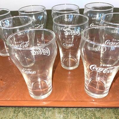 Lot 75 Group 10 Vintage Coke Fountain Glasses 6" tall Coca Cola