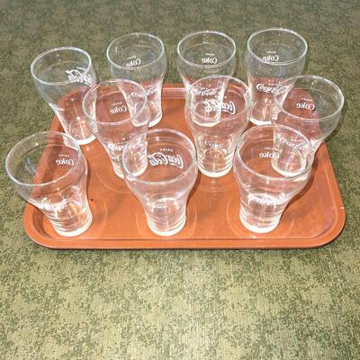 Lot 75 Group 10 Vintage Coke Fountain Glasses 6" tall Coca Cola