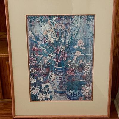 Lot 81 Framed Matted Under Glass Pastel Iris Print John Powell