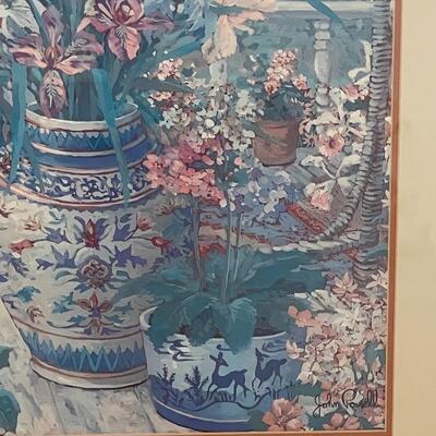 Lot 81 Framed Matted Under Glass Pastel Iris Print John Powell