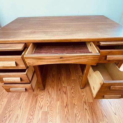 Lot 84 Vintage Refinished Wood Desk & Chair  Connote Office Furniture LA