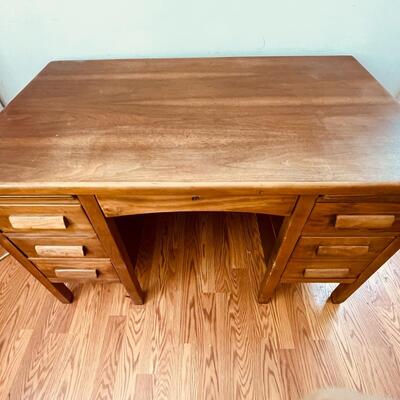 Lot 84 Vintage Refinished Wood Desk & Chair  Connote Office Furniture LA