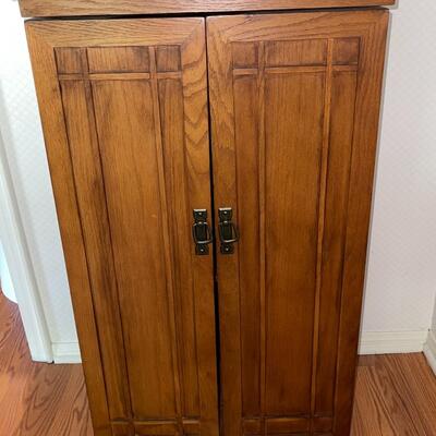 Lot 96 Arts & Crafts Style Wood Media / Storage/ Books/ Cabinet 40" tall