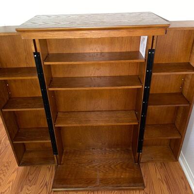 Lot 96 Arts & Crafts Style Wood Media / Storage/ Books/ Cabinet 40" tall