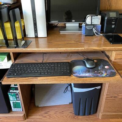 Lot 100 Complete Home Office Group Desk Chair HP Computer HP Photosmart Printer Supplies