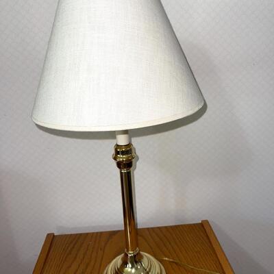 Lot 103 Contemporary Brass Table Lamp& Shade 25"