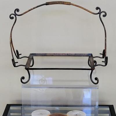 Lot 93: Metal Stands with Swirl Feet and Candles