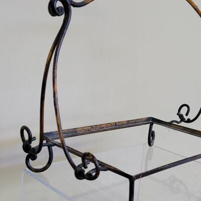 Lot 93: Metal Stands with Swirl Feet and Candles