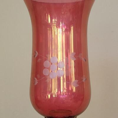 Lot 98: Vintage Cranberry Glass Lamp