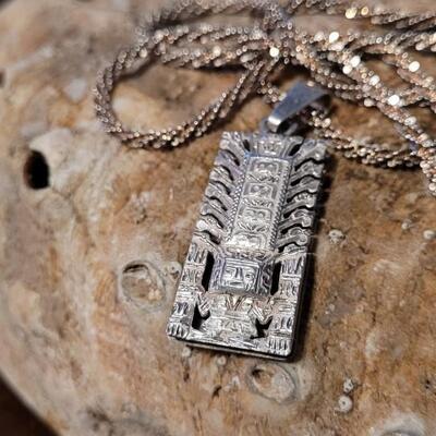 Lot 119: Vintage Sterling Silver Pendant and Chain