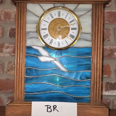 Stained glass mantle clock