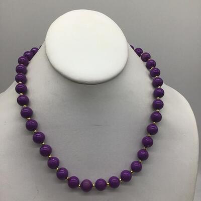 Vintage Purple Beaded Necklace