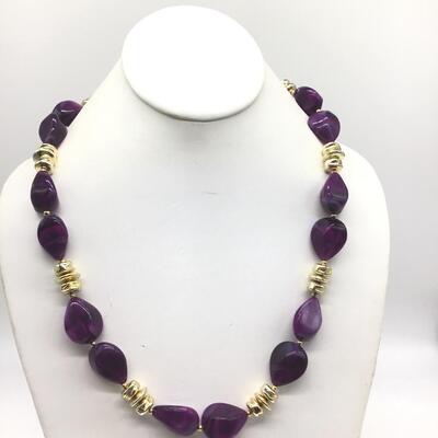 Vintage Purple Costume Necklace